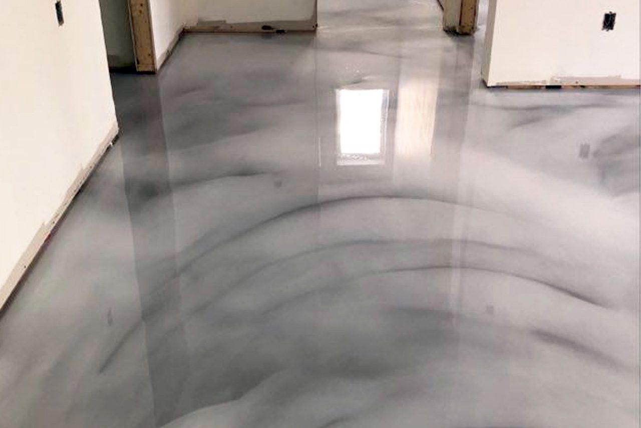 plancher epoxy metallique