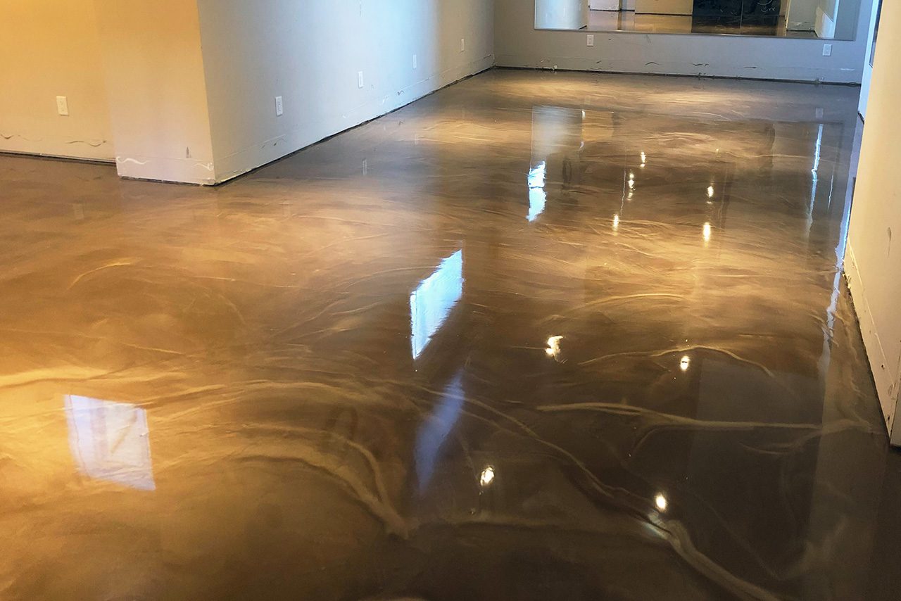 plancher epoxy metallique